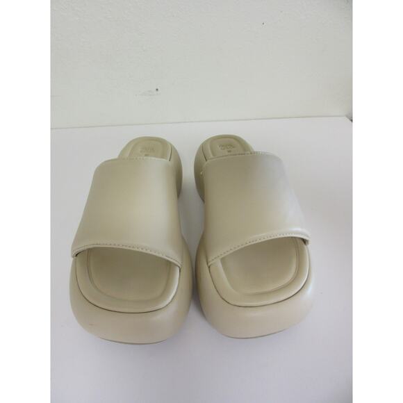 ZARA Beige Platform 39 Slip On Slides Open Toe Sandals - Picture 2 of 9